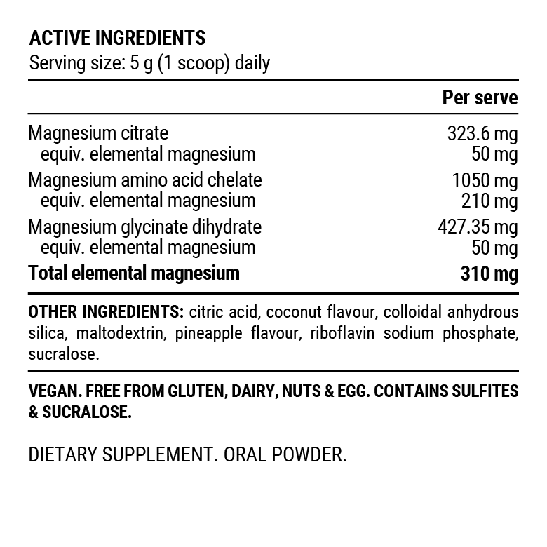 TRIPLE MAGNESIUM POWDER - Pineapple Coconut