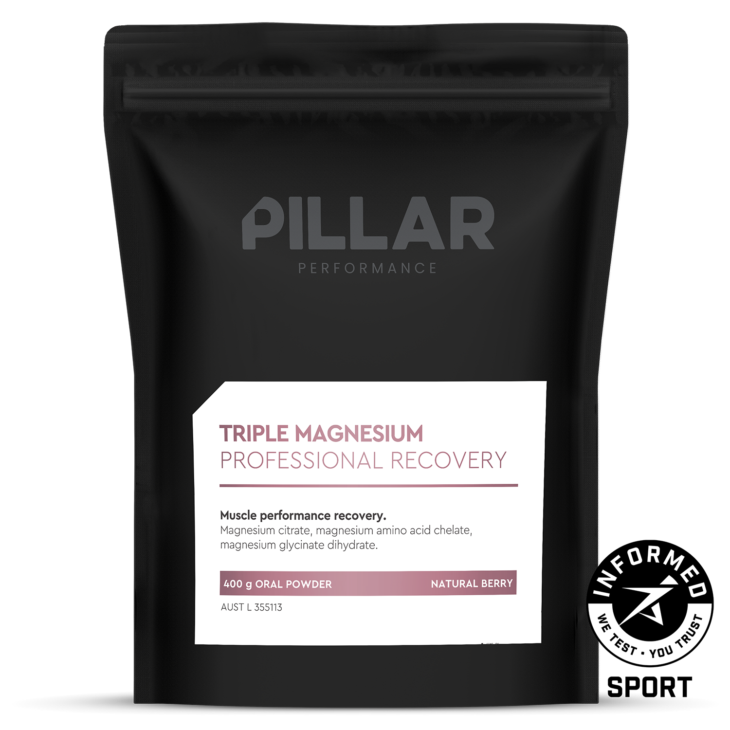 TRIPLE MAGNESIUM POWDER - Natural Berry (VOLUME PACK)