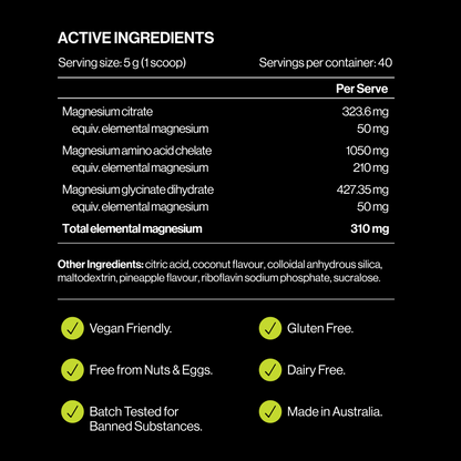 TRIPLE MAGNESIUM POWDER - Pineapple Coconut